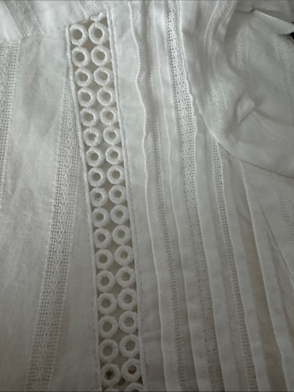 Club Monaco White Button-Down Lace Trim Shirt - Picture 8 of 8